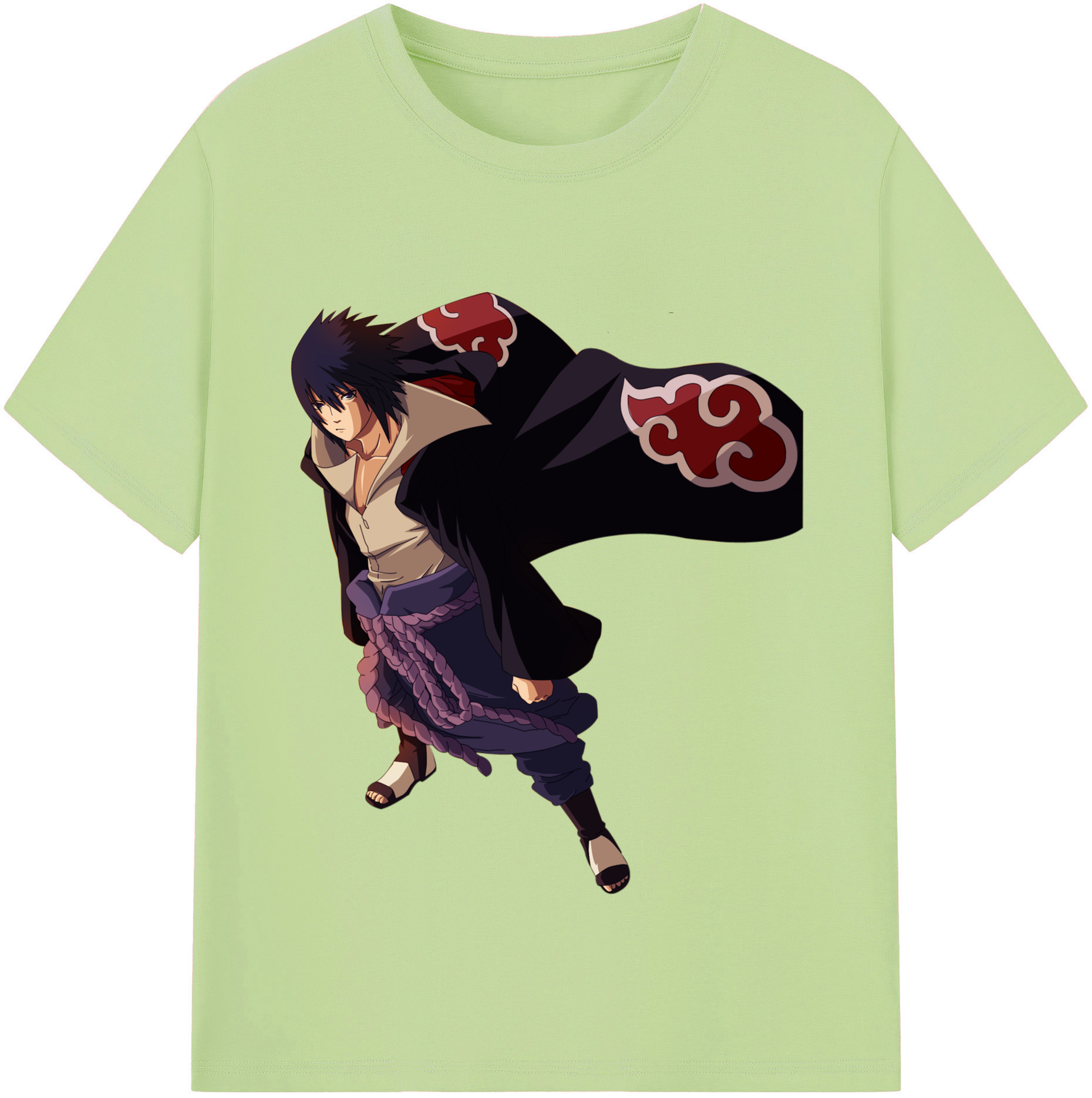 （画像用） NARUTO -ナルト- うちは サスケ Uchiha Sasuke 綿100％半袖Tシャツ（フロントプリント）